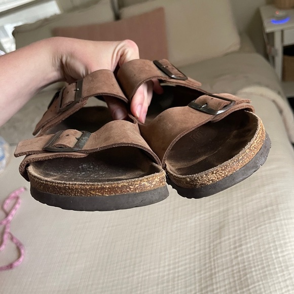 Birkenstock Milano Leather Sandals Sz 43 brown leather strap on sandals - Picture 9 of 12